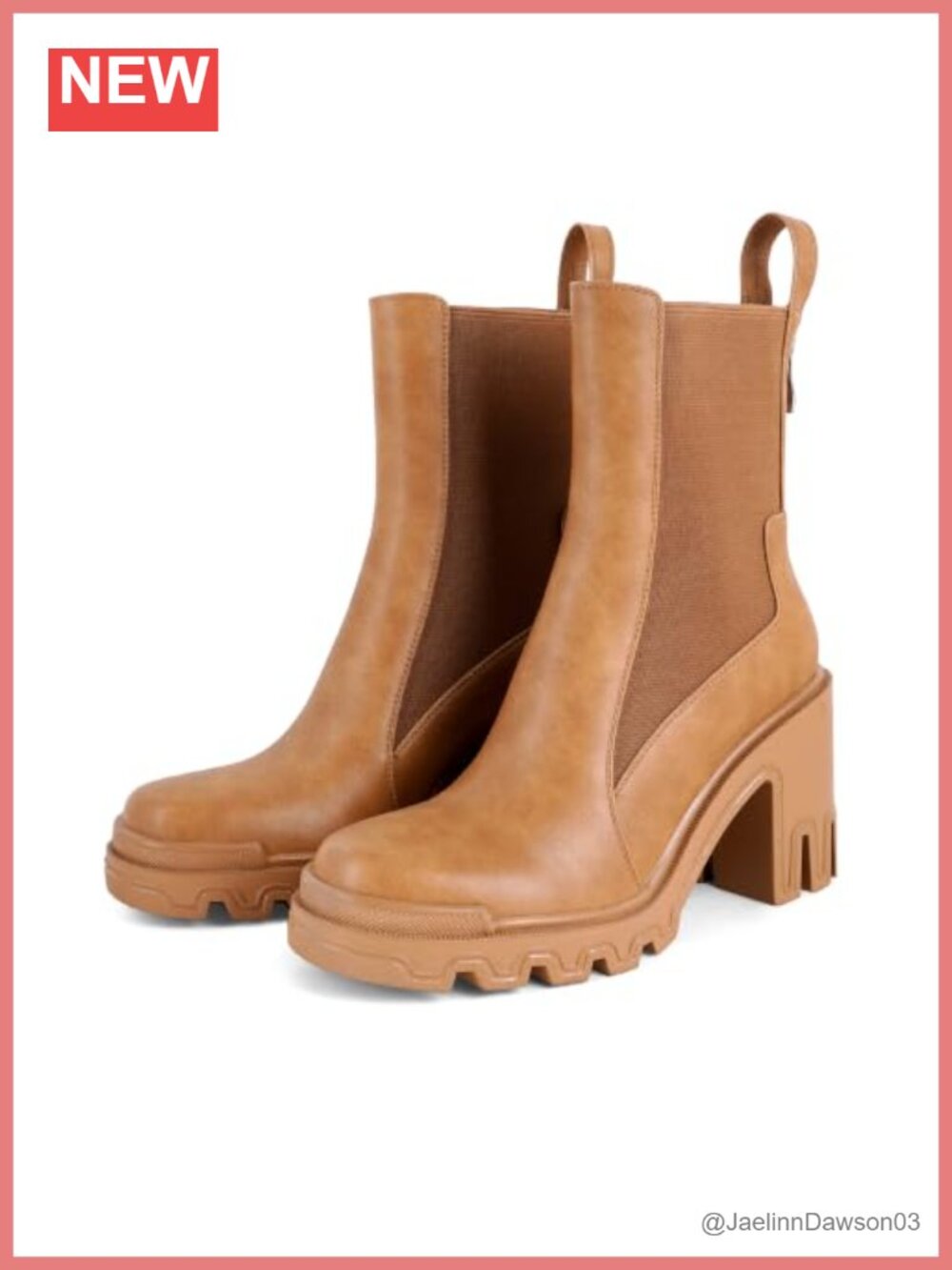 Womens Chelsea Ankle Boots Chunky Platform Heeled Booties Faux Leather